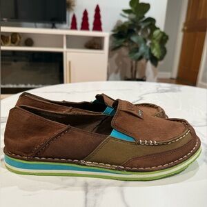 Ariat Brown and Teal Slip-On Shoes